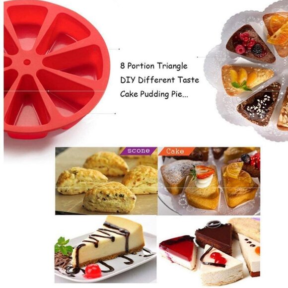 Silicone DIY Baking Molds Large 8 Cavity Silicone Scone Pan/CakesSlicesMold2Pack - Picture 8 of 9